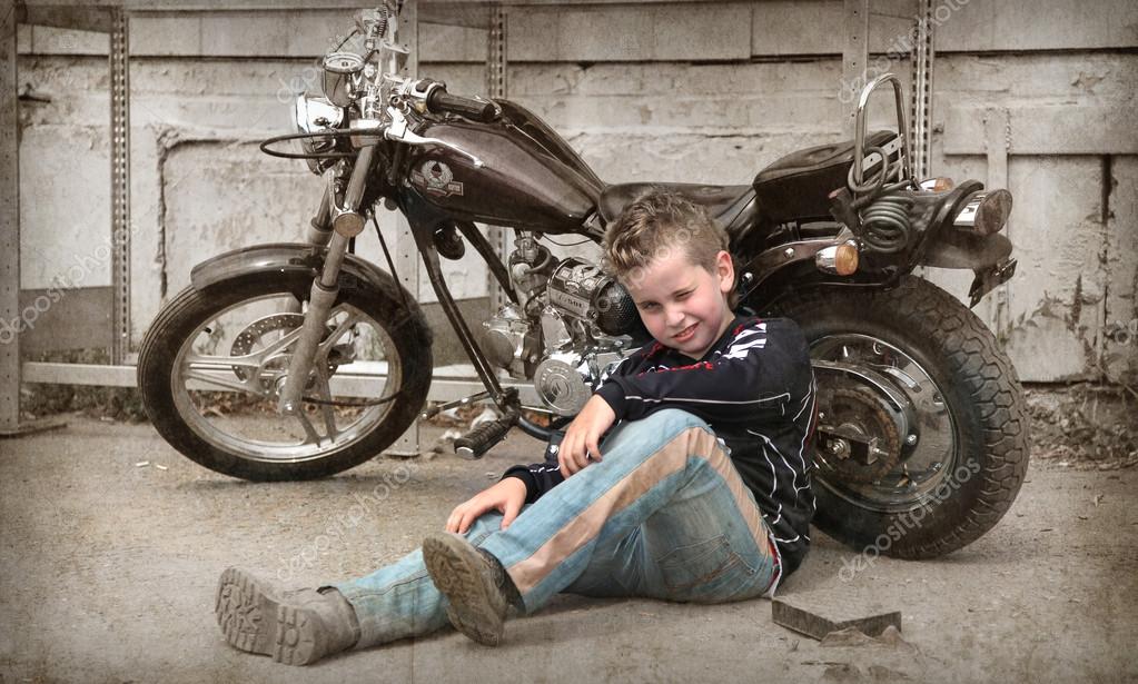 boy with motorbike