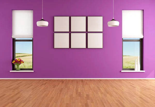 Empty modern purple room — Stock Photo, Image