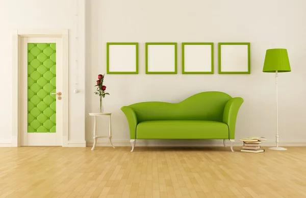 Πράσινη κλασικός καθιστικό — Φωτογραφία Αρχείου