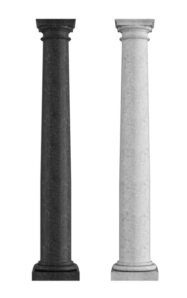 Zwart-wit marmeren Toscaanse kolom — Stockfoto