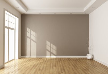 Empty brown room clipart