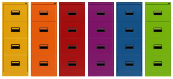 Colorful Filing cabinet — Stock Photo, Image