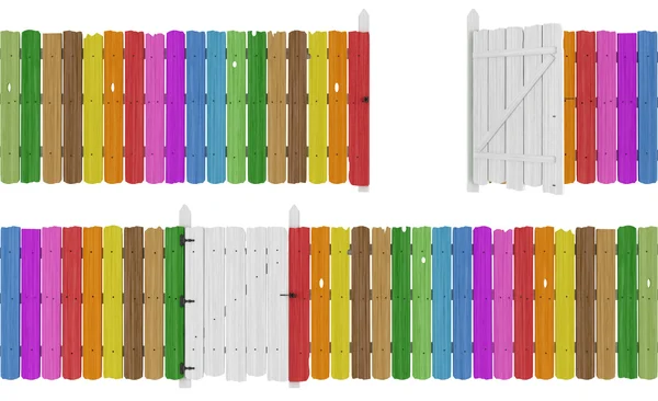 Kleurrijke houten hek — Stockfoto