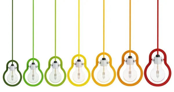 Energy saving multicolor light bulb — Stock Photo, Image