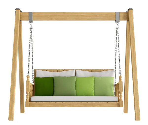 Wooden garden swing — Stock Photo, Image