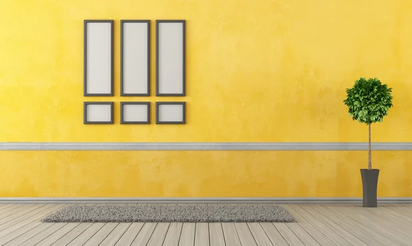 Empty yellow living room — Stock Photo, Image