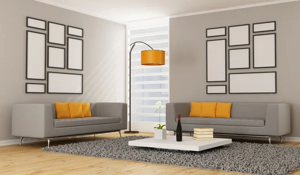 Zeitgemäßes Wohnzimmer — Stockfoto