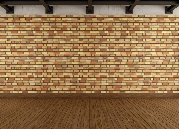 Современный гранж-интерьер с кирпичной стеной — стоковое фото