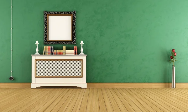 Empty Green vintage living room — Stock Photo, Image