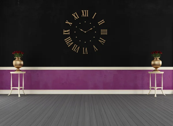 Empty vintage black and purple room — Stock Photo, Image