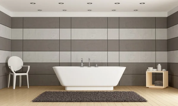 Bagno minimalista con vasca — Foto Stock