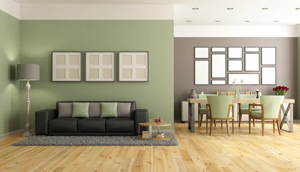 Green and brown modern lounge — Stock Photo, Image