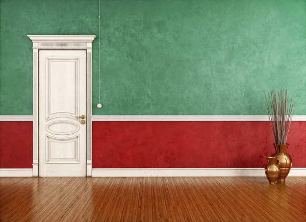 Vintage room with classic closed door — Stock Photo, Image