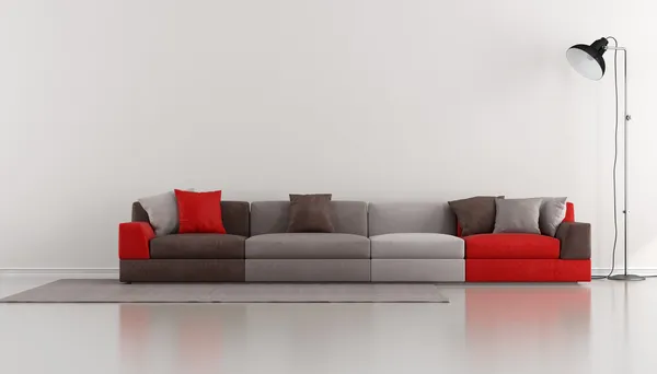 Minimalistische lounge met kleurrijke moderne — Stockfoto