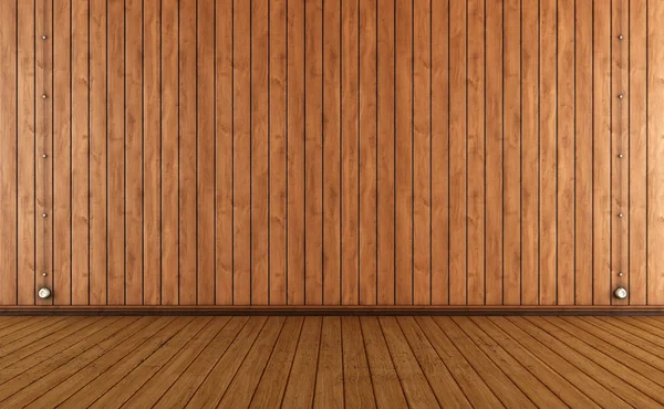 Vintage room with wooden wall paneling — Stock Photo, Image