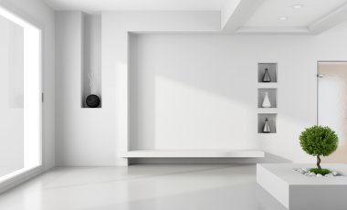 minimalist beyaz Oda