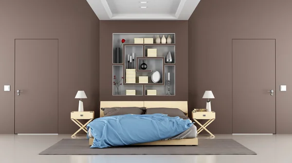 Chambre contemporaine marron — Photo