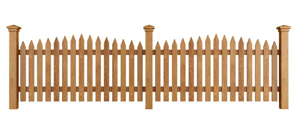 Wooden fence on white — Stock Photo, Image