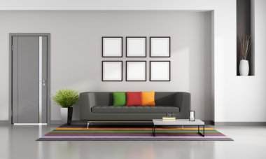Parlak modern oturma odası