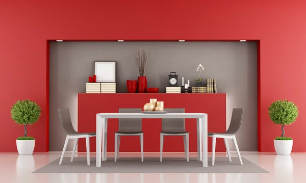 Sala da pranzo rossa — Foto Stock