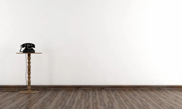 Empty vintage room with old phone — Stock Photo, Image