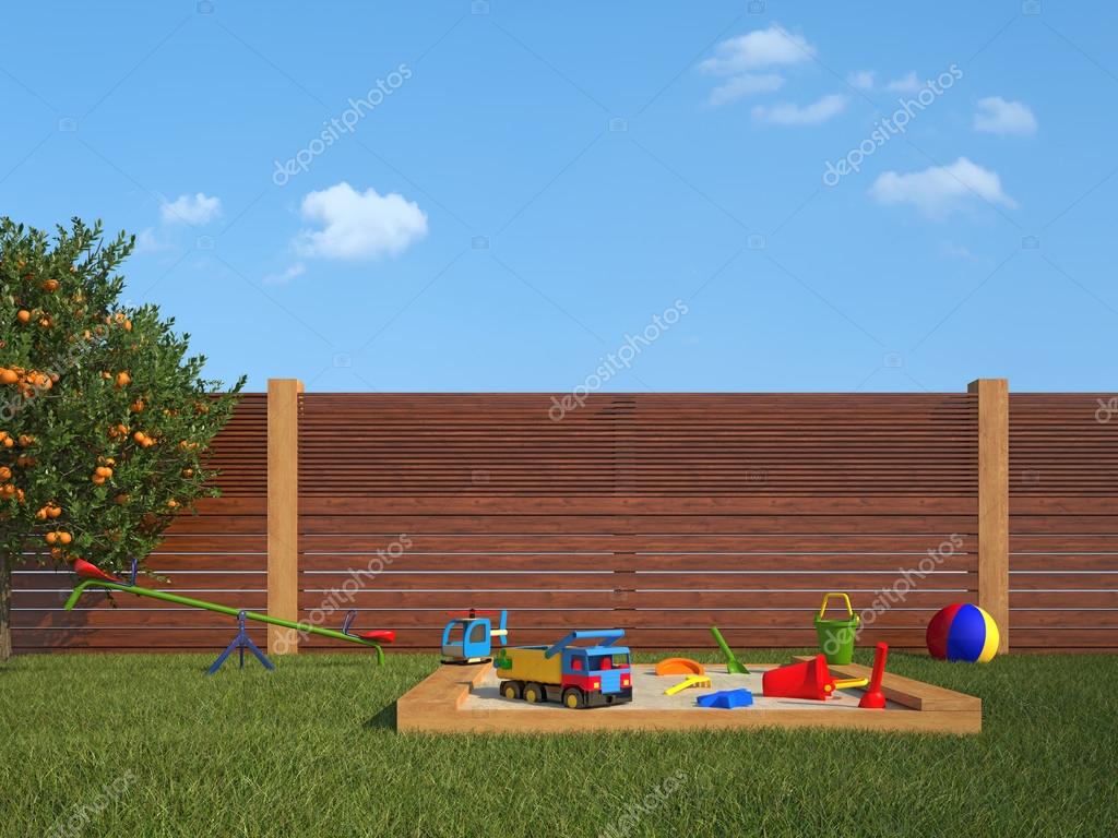 kinderspielplatz garten, garten mit kinderspielplatz — stockfoto © archideaphoto #39003643, Design ideen