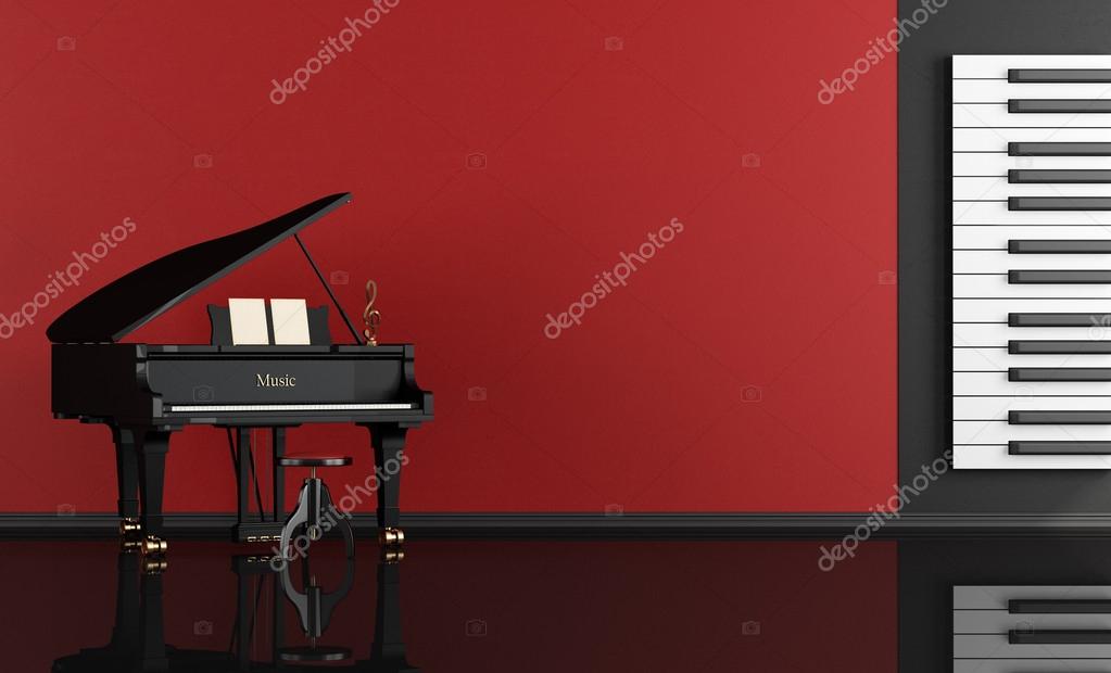 Musikzimmer mit Klavier — Stockfoto © archideaphoto #41600245