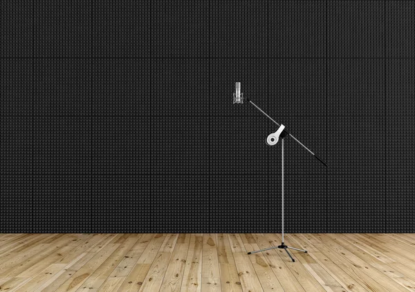 Profesionální mikrofon v nahrávacím studiu — ストック写真