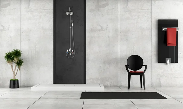 Minimalistische badkamer met douche — Stockfoto