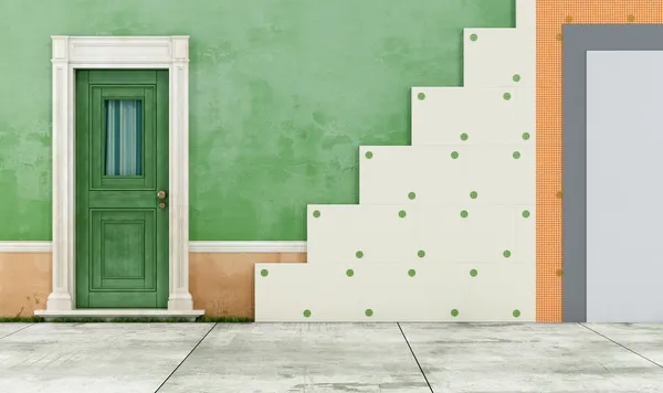 Thermal insulation of an old house — Stock Image Thermal insulation of an old house Stock Photo