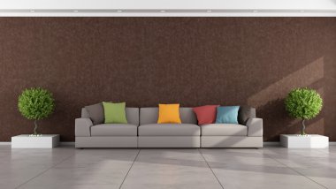 kahverengi modern oturma odası