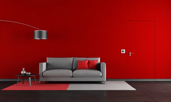 Rotes und schwarzes Wohnzimmer — Stockfoto