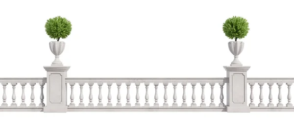 Klassieke balustrade geïsoleerd op wit — Stockfoto