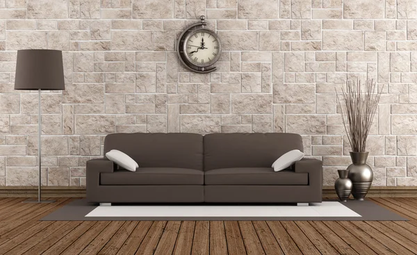 Modern sofa in a retro room — Stock Photo, Image