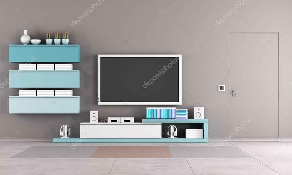 Colorful living room with tv stand — stock photo © archideaphoto ... Modern nappali tv állvány