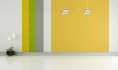 boş oda ile renkli duvar kağıdı