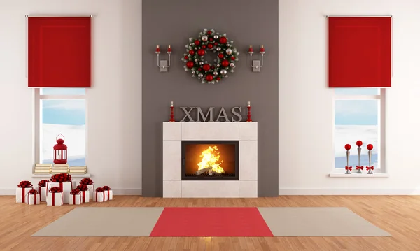 Moderno soggiorno di Natale — Foto Stock