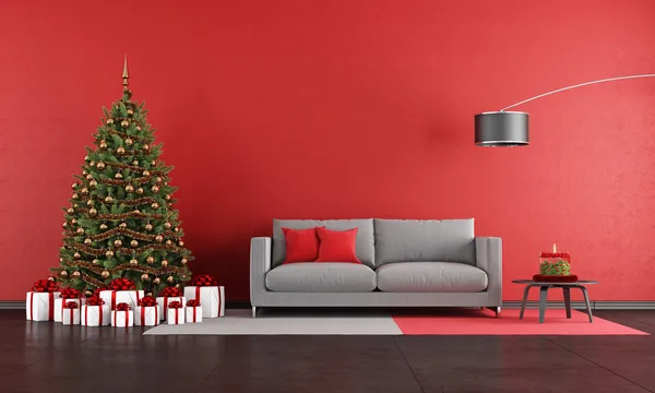 Moderna jul vardagsrum — Stockfoto