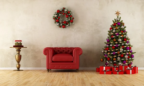 Chambre élégante avec décoration de Noël — Photo