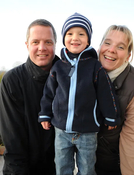 Family picture - parents with 2 year old son - — Stock Photo, Image