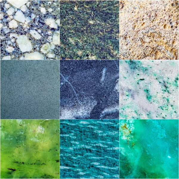 A set of textures of minerals — Stock Photo, Image