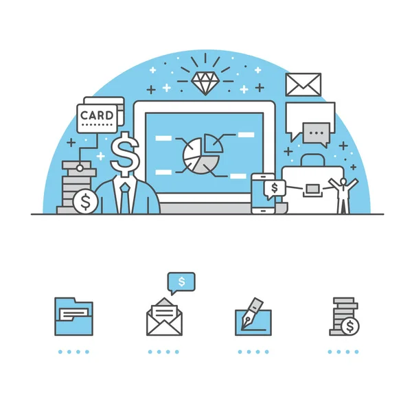 Finance banner and icons with White Background