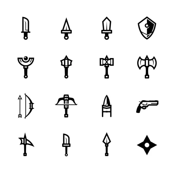 Значки Оружия Белым Фоном — стоковый вектор