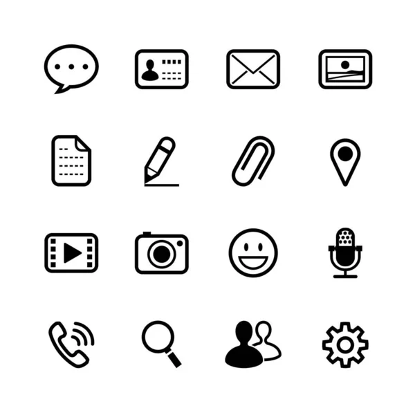 Chat Application Icons White Background — 스톡 벡터