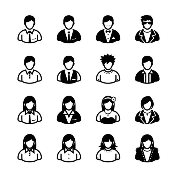 Iconos Personas Iconos Usuario Con Fondo Blanco — Vector de stock