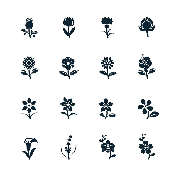 Icônes Fleurs Pour Motif — Image vectorielle