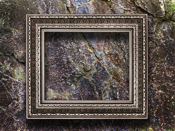 Picture frame on a stone grunge background — Stock Photo, Image