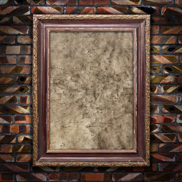 Old picture frames with cracked canvas — Stock Photo, Image