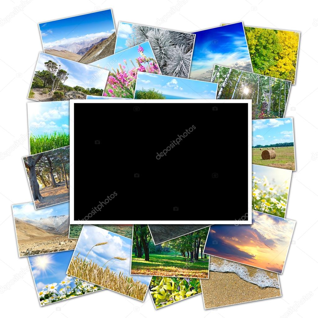 Frame for a photo on the background picture of the nature of the