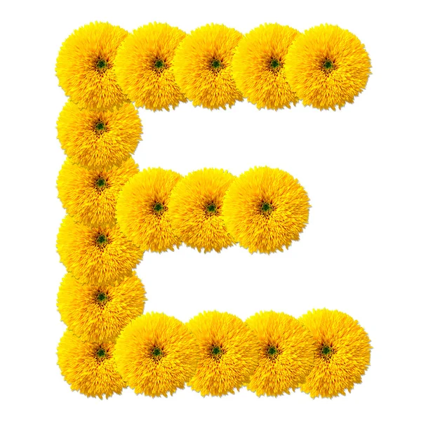 Litera alfabetu kwiatów — Zdjęcie stockowe